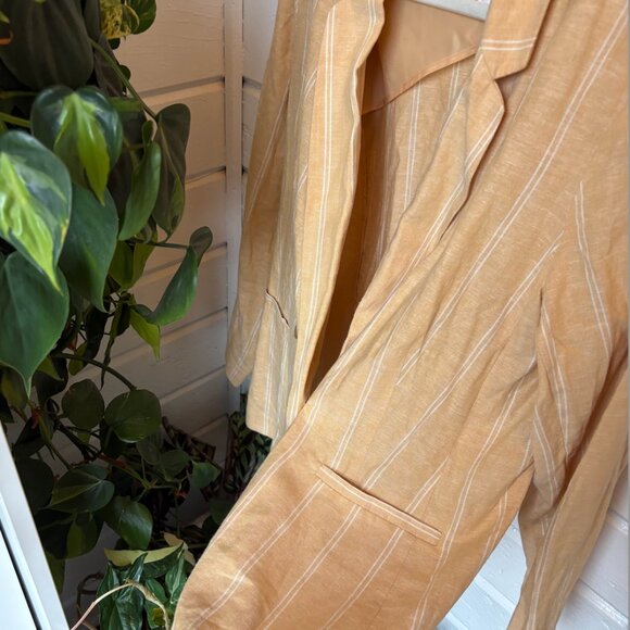Lauren Conrad Linen Blend Double Pinstripe Blazer - Picture 5 of 6